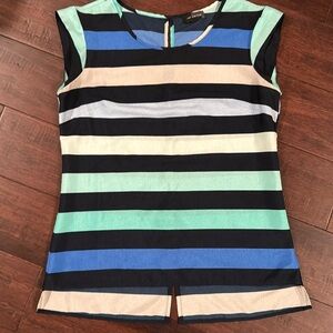 Short Sleeve Stripe Blouse